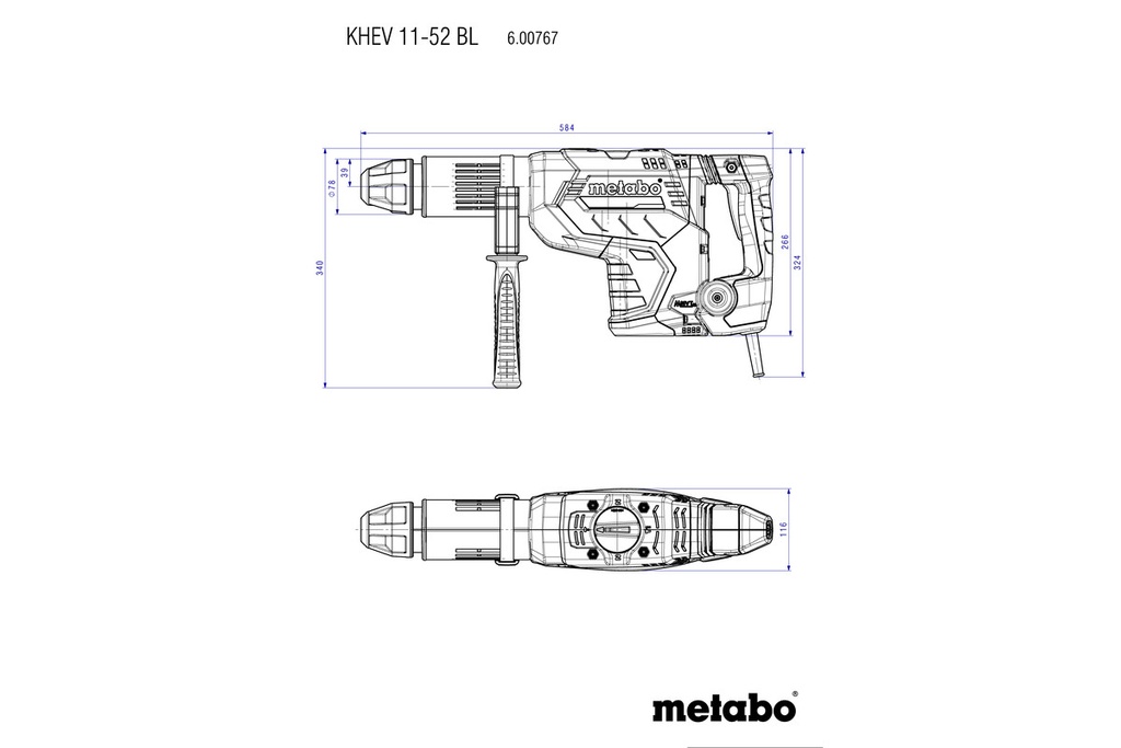 KHEV 11-52 BL Combination Hammer 18.8 J / 1500 w / 12.4 kg 