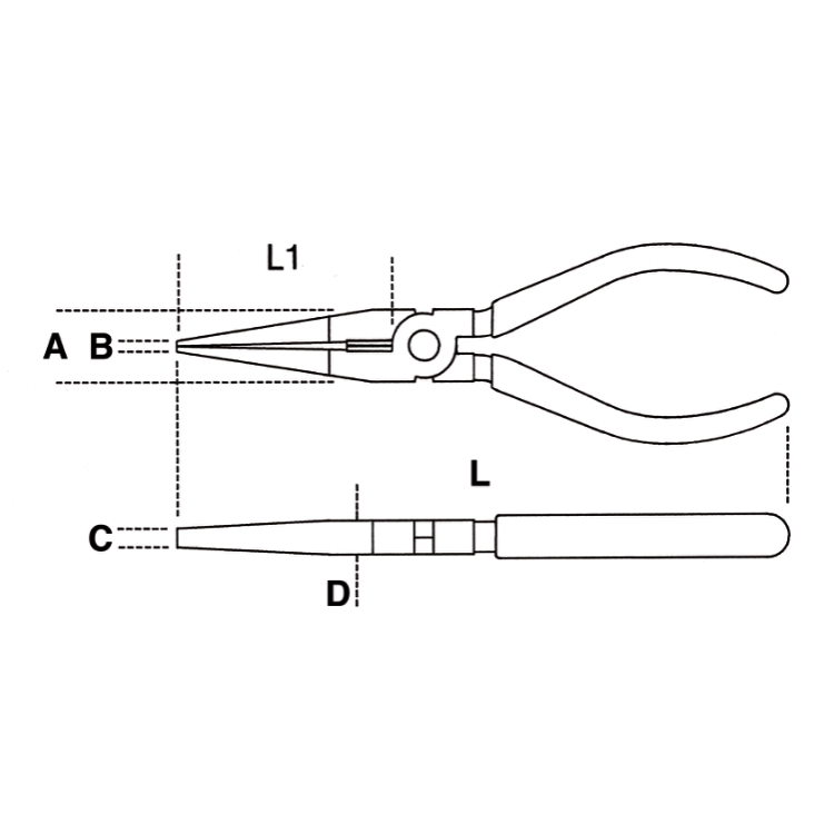 1166MQ-1000V 160mm Extra long needle nose plier