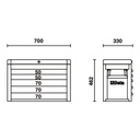 C23S - Portable tool chest with five drawers