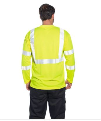 S191 Yellow Hi-Vis Long Sleeved T Shirt