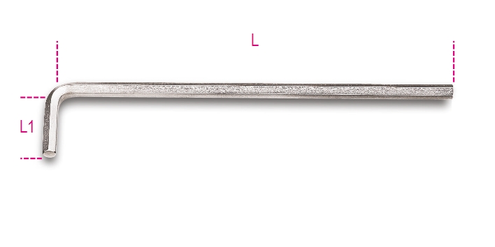 96Lc 8- Offset Hex Long Chrome-Plated Allen Key