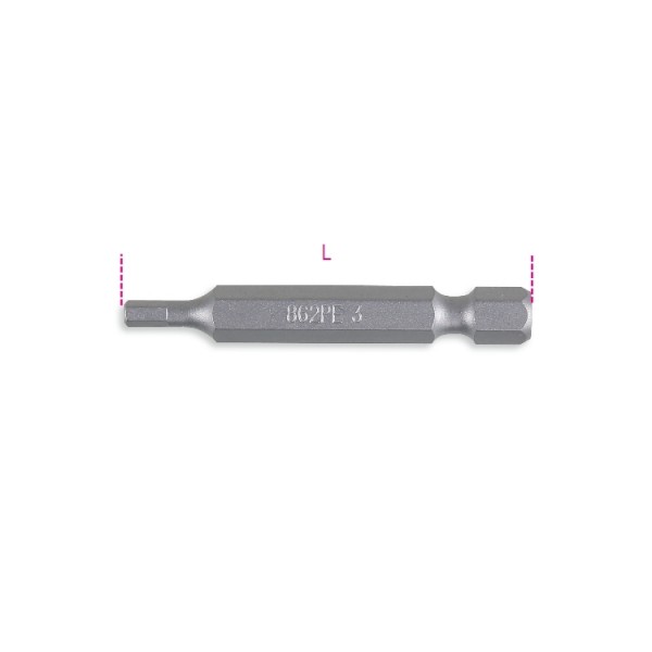 862-PE 6-1/4 HEX TIP BITS - L 50 