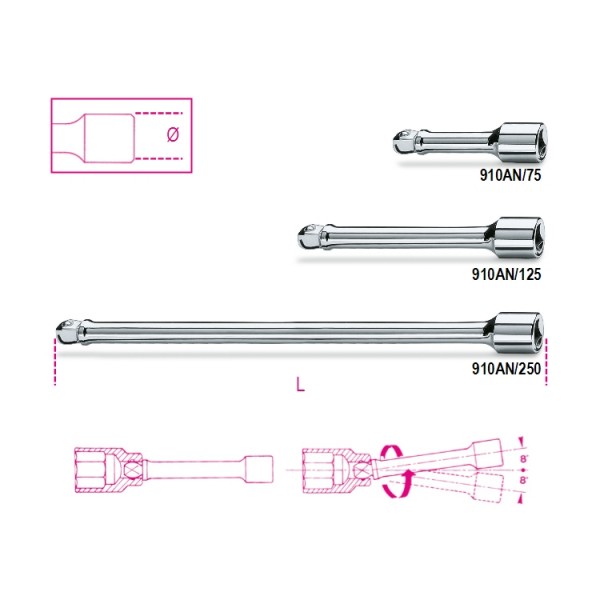 910-AN/75-WOOBLE EXTENSIONS 3/8 