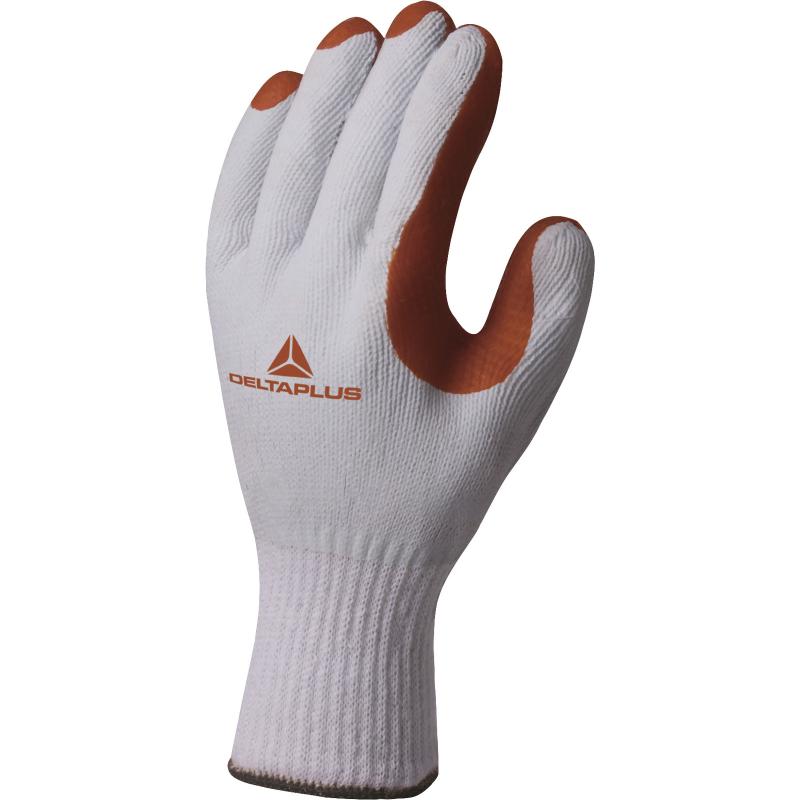 VE799 White-RED Coton Latex Coat Knitt Gloves 