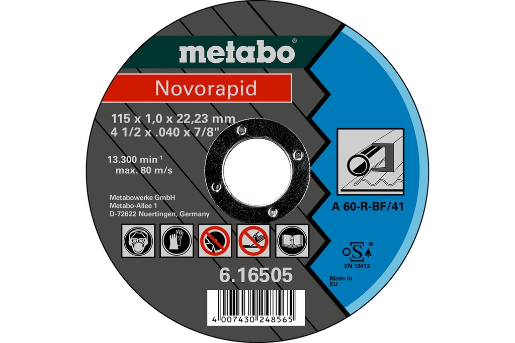 Steel Cutting Disc (115x1x22.23mm) Flat T41 - NOVORAPID