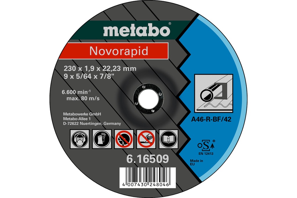 Steel Cutting Disc 230x1.9x22.23mm Depressed  T42 - NOVORAPID