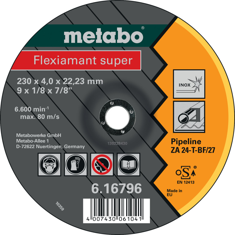 Pipeline Grinding Disc (230x4x22.23mm) Depressed  T27 - FLEXIAMANT SUPER