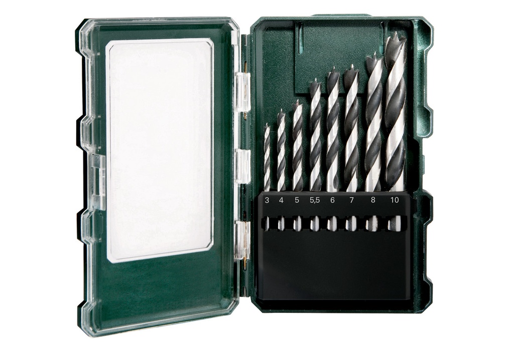 WOOD Drill-set STORAGE CASE , 8 PIECES
