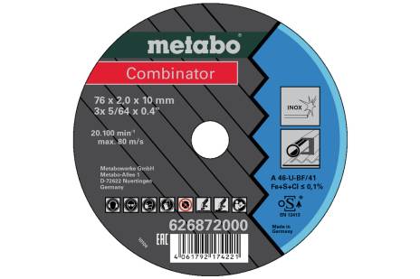 Inox Cutting Disc (76x2x10mm) Flat T41 - Combinator