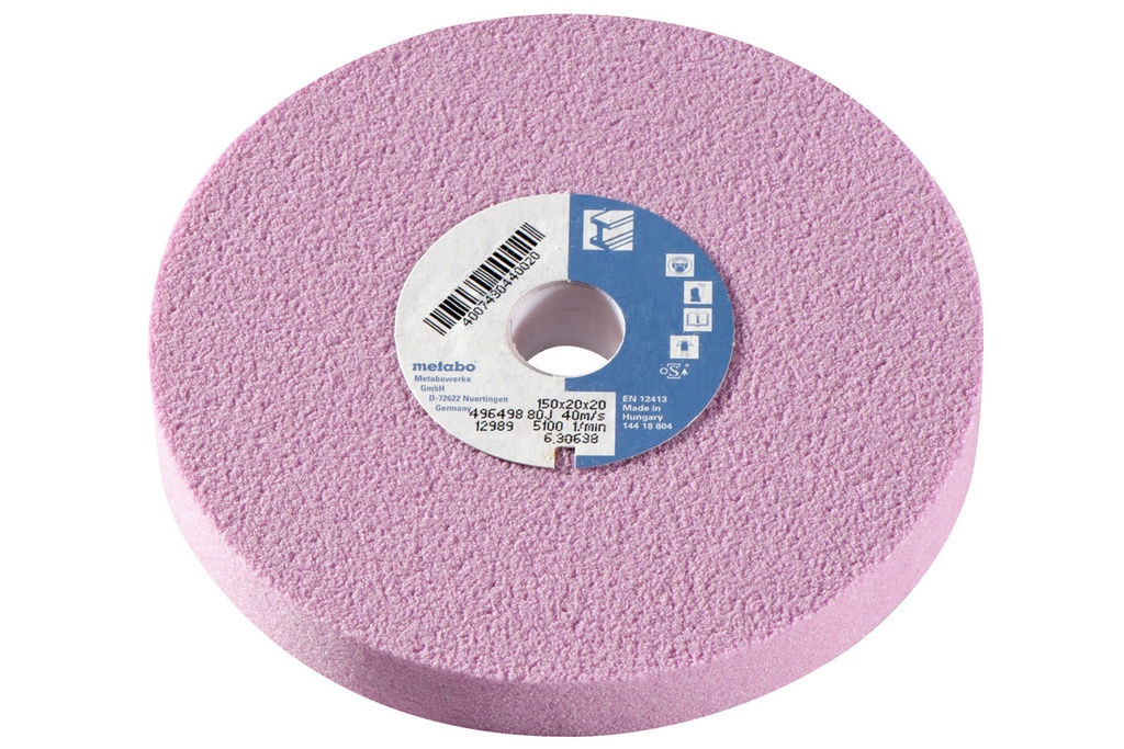 Grinding wheel 150x20x20mm 80 J, sanding/grinding HSS tools, DS 150