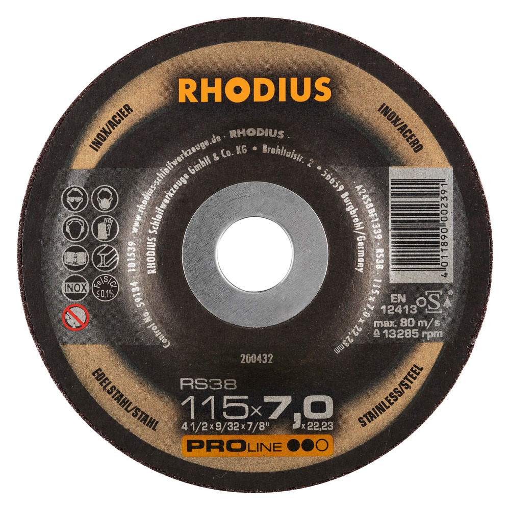 Inox Grinding Disc (115x6x22.23mm) Depressed  T27 - TOP
