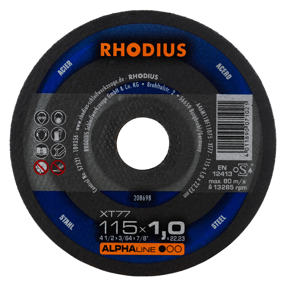 Steel Cutting Disc (115x1.5x22.23mm) Flat T41 - ALPHA
