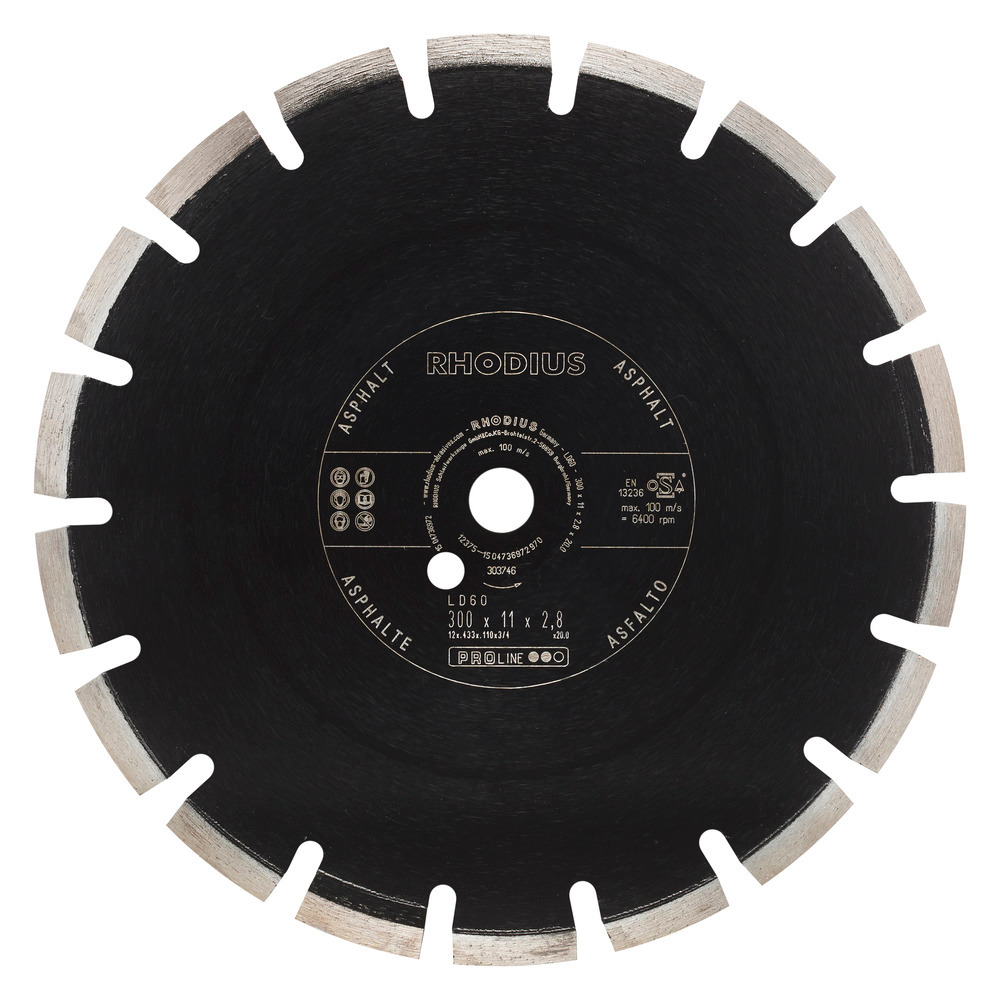 Asphalt Diamond Cutting Disc 350 x 25.40 mm (Professional) 21 Segments , LD60