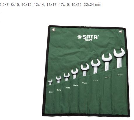 8 Pc. Metric Open End Wrench Set 