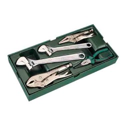 09909-5PC Adjustable Wrench and Pliers Tray Set