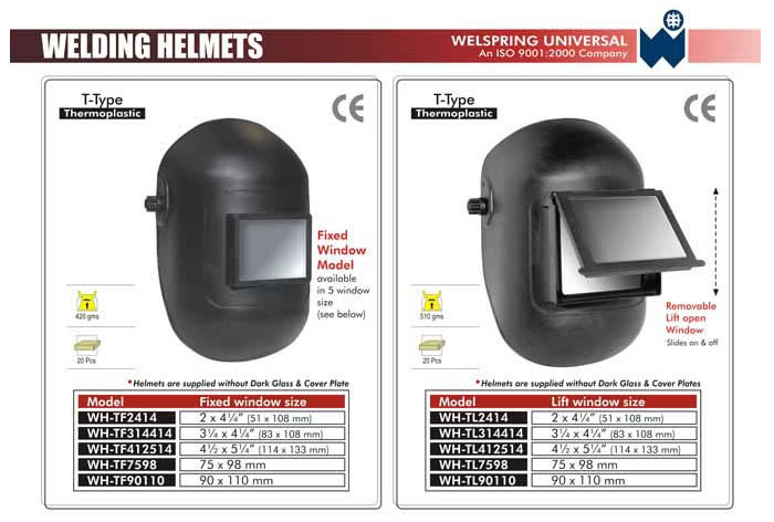 T-SERIES THERMOPLASTIC HELMET FIXED WINDOW 90X110mm 
