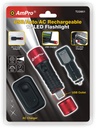 12-LED RECHARGEABLE USB FLASHLIGHT SET (RED) 