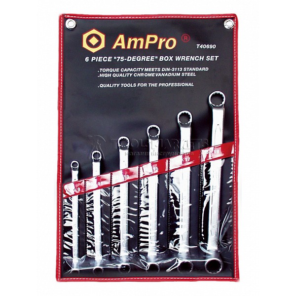 6PC OFFSET BOX WRENCH SET (8x9-18x19) 