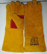 A0204 Gold Prem. Leather Welding Glove (Red patch) 16" 