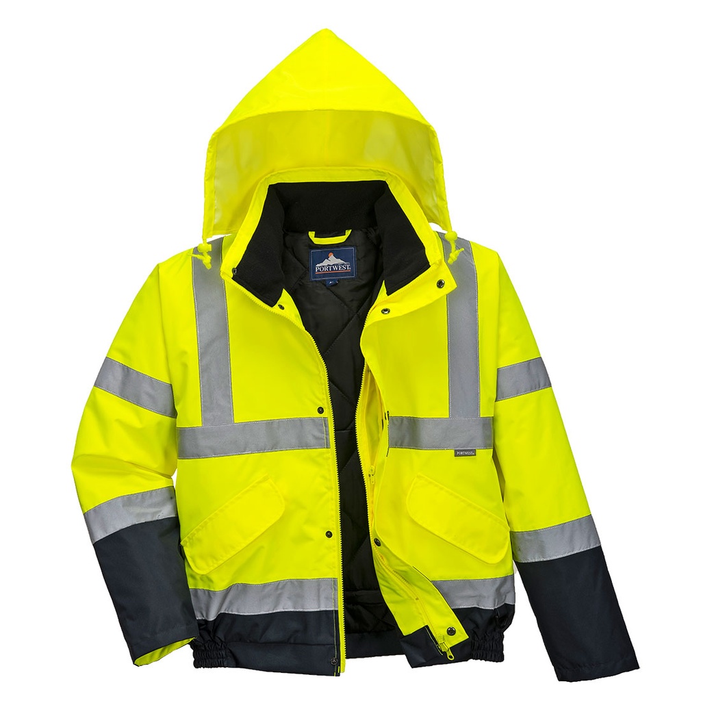 S266 Hi-Vis Yellow/Navy Short Jacket