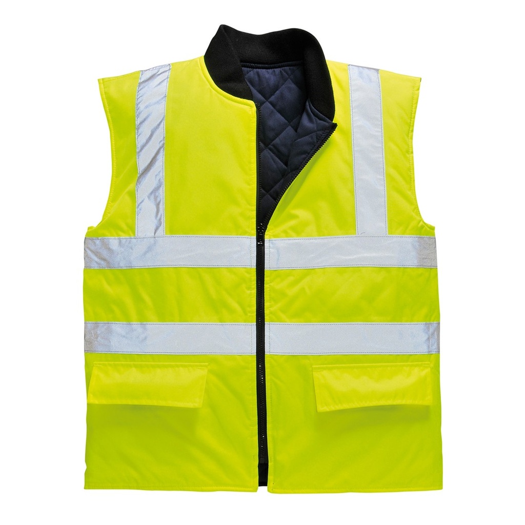 S469 HI-Vis Sleevless Yellow Winter Vest