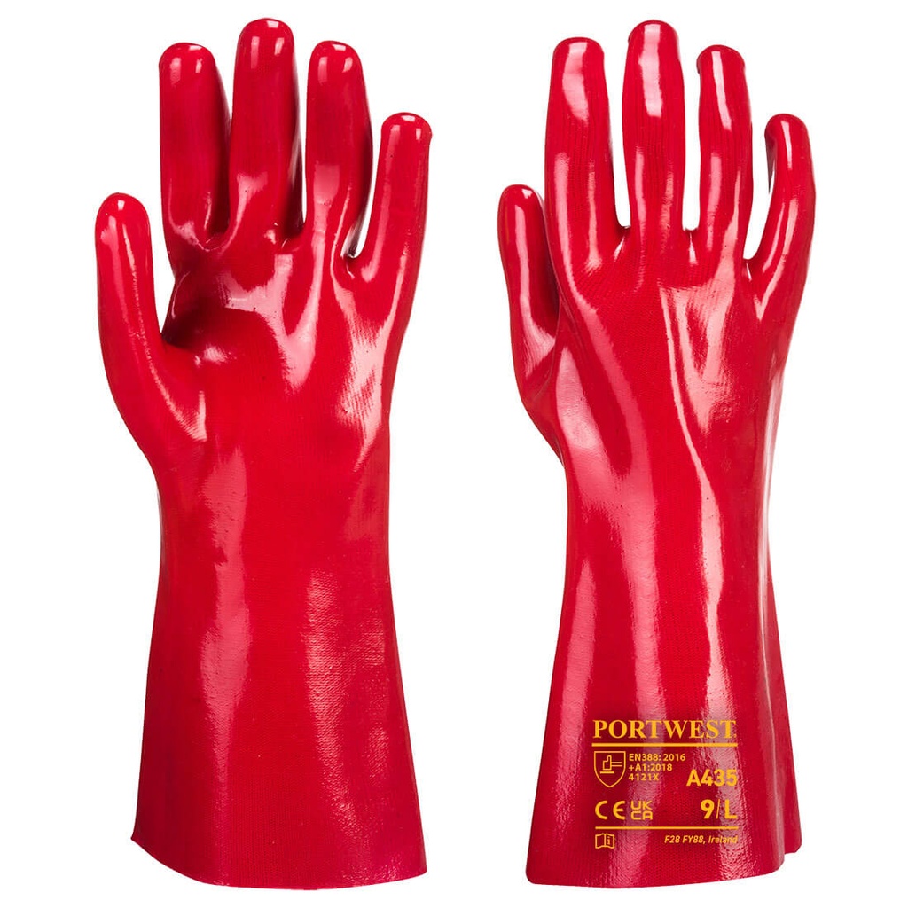 A435 Red PVC Glove 35 cm , (XL)
