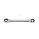 195AS - Ratcheting Double-Ended Flat Bi-Hex chrome Ring Wrenches