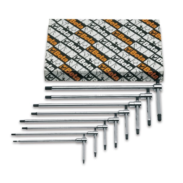 set of 8 T-handle wrenches with three hexagon male ends