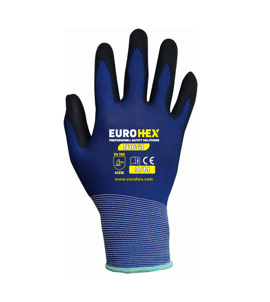 EUROHEX N1641 Wet And Dry Nitrile Full Coated Gloves 4131X