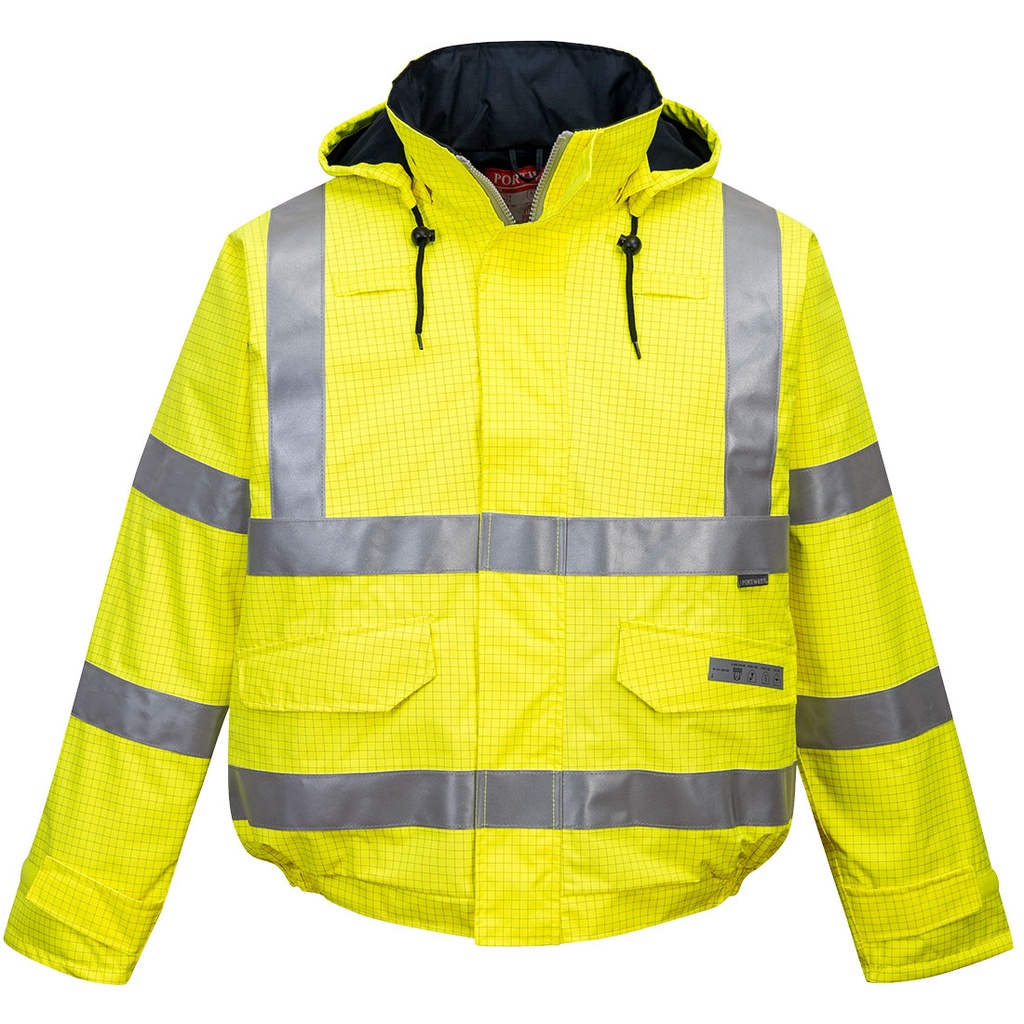 S773 Hi-Vis Bizflame Yellow Short Bomber Jacket