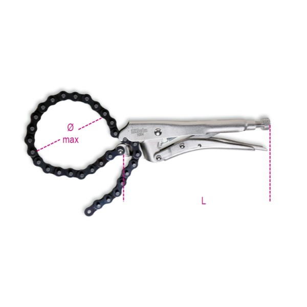 1064 - 230mm Adjustable self-locking pliers with chain