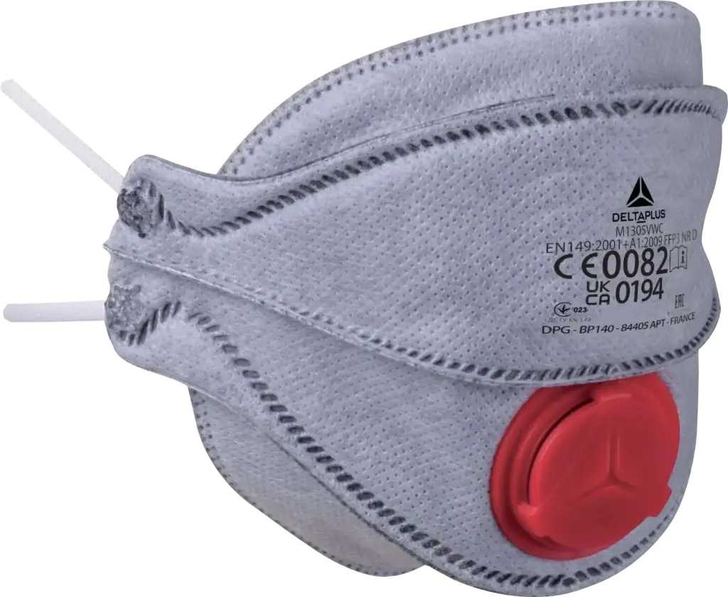 M1305VW Disposable Mask FFP3 Foldable 4-panel with Charcoal & Valve (Box10)