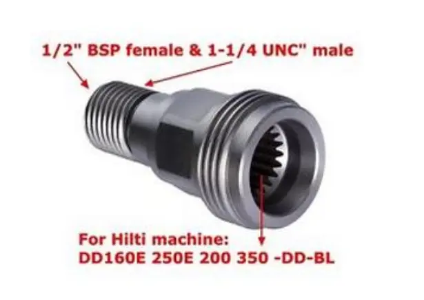 Adapter Hilti BL to 1 1/4UNC M & 1/2 BSP F