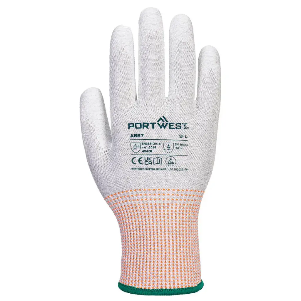 A697- ESD Cut B13 PU Palm Glove
