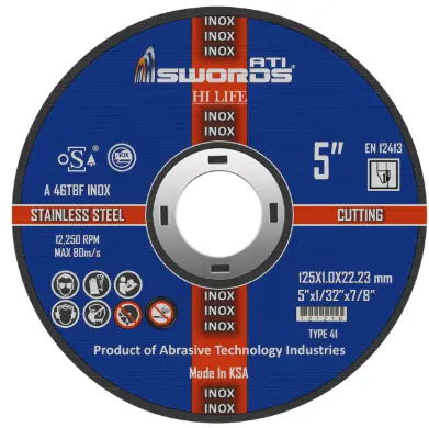 Inox Thin Cutting Disc 125x1.0x22.23mm 5"