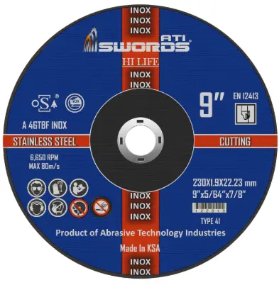 Inox Thin Cutting Disc 230x1.9x22mm 9"