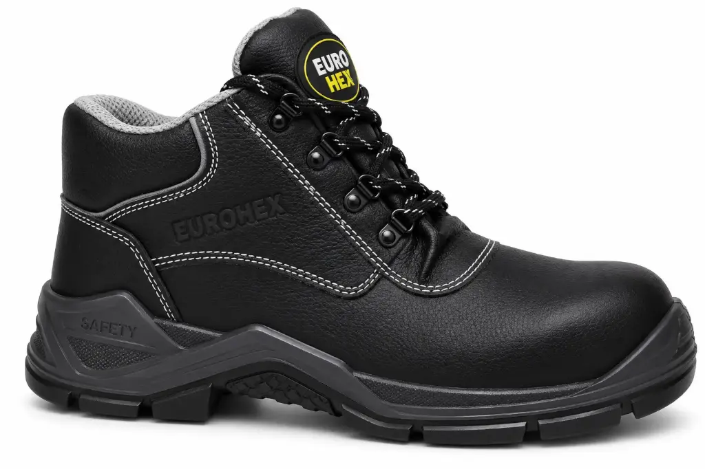 TOP S3 Steel Leather Safety Shoes High -  S3 HI CI FO LG SR Memory Foam Insole  