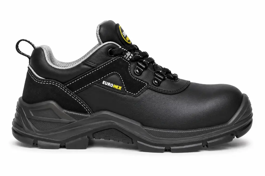 VEGA S3L Composite Black Leather Safety Shoes -  S3L HI CI FO SR Memory Foam Insole  
