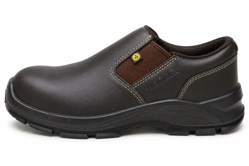 EASY S3L Composite Brown Leather ESD Safety Shoes -  S3L HI CI FO SR Memory Foam Insole  