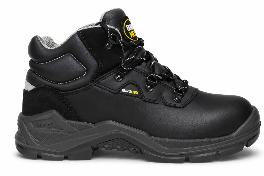 ASTRA S3L Composite Black Leather Safety Shoes - S3L HI CI FO SR Memory Foam Insole
