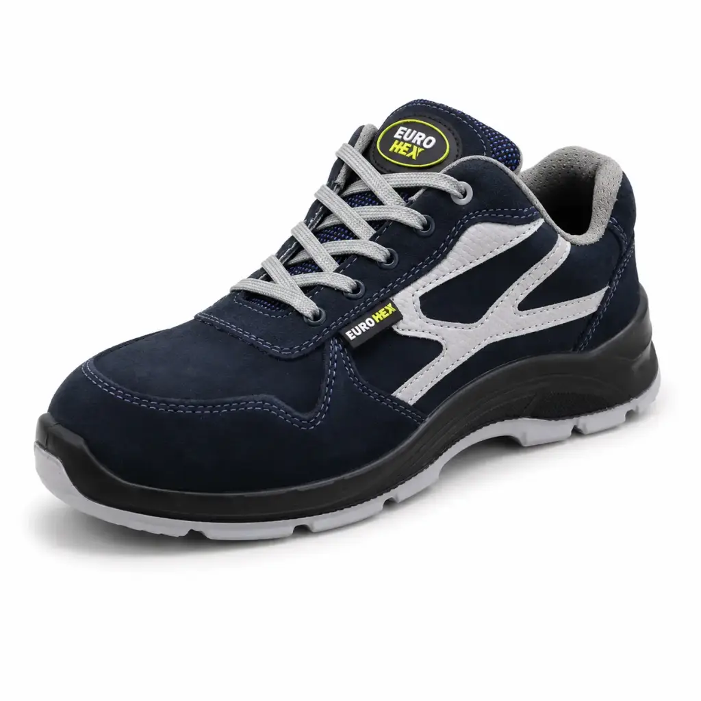SIRIUS S1P Composite Blue Suede Safety Shoes -  S1PL HI CI FO SR Memory Foam Insole
