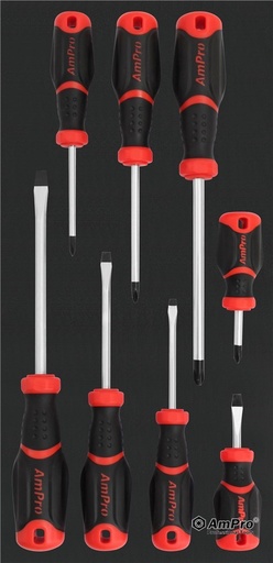 [AMT32787] 8PC "POWER GRIP" SCREWDRIVER SET (PH AND SLOT) 