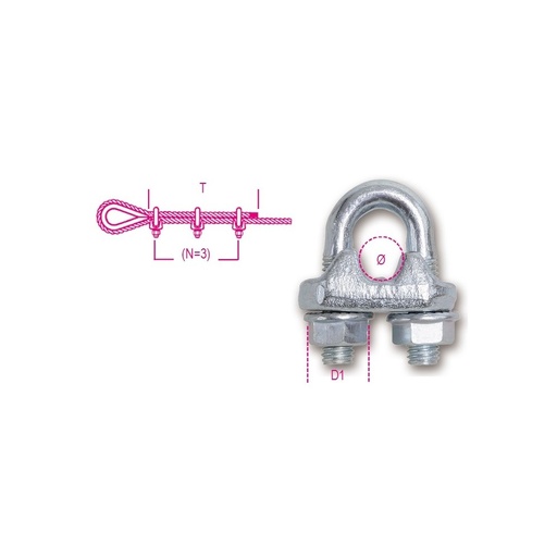 [BE085160010] 8516 10- WIRE ROPE CLIPS /50 