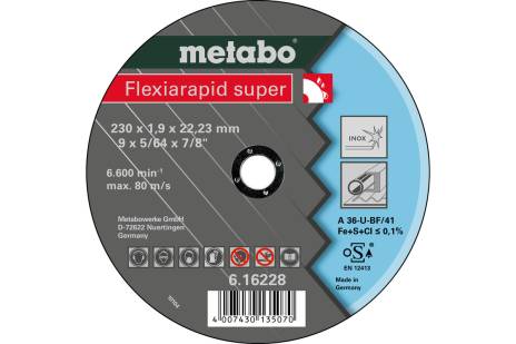 [ME616228000] Inox Cutting Disc (230x1.9x22.23mm) Flat T41 - FLEXIARAPID SUPER