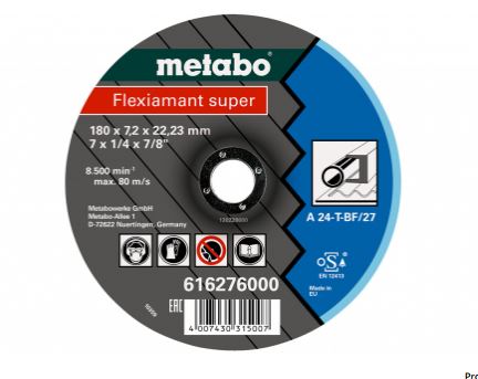 [ME616276000] Steel Grinding Disc (180x6x22.23mm) Depressed  T27 - FLEXIAMANT SUPER