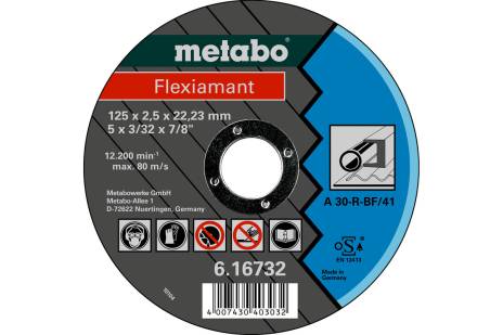 [ME616732000] Steel Cutting Disc (125x2.5x22.23mm) Flat T41 - FLEXIAMANT