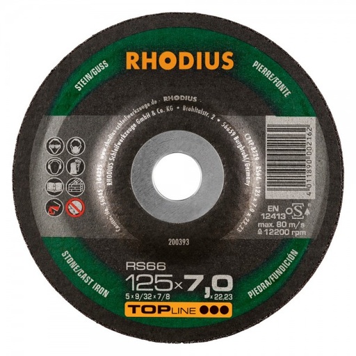[RH200403] Stone Grinding Disc (180x6x22.23mm) Depressed  T27 - TOP