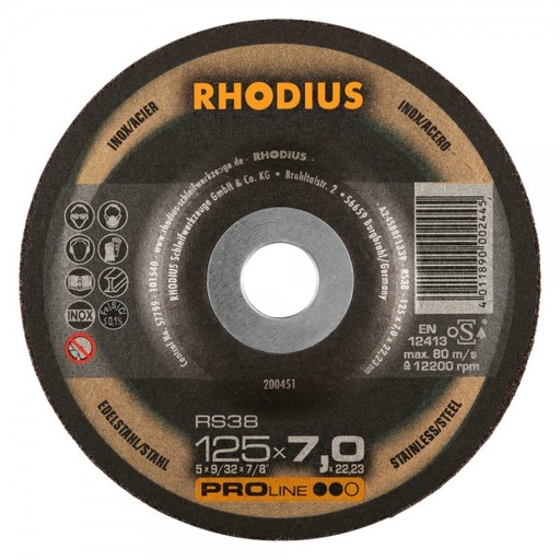 [RH200442] Inox Grinding Disc (180x6x22.23mm) Depressed  T27 - TOP