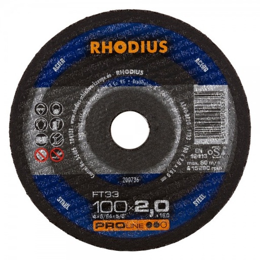 [RH200961] Steel Cutting Disc 115x2x22.23mm Flat T41 - PRO
