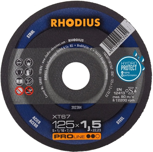 [RH202384] Steel Cutting Disc (125x1.5x22.23mm) Flat T41 - PRO
